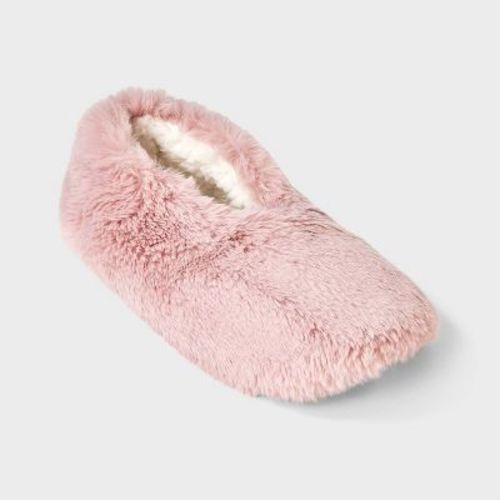 Women's Plush Faux Fur Cozy Slipper Socks with Slip Resistant Soles - Auden™