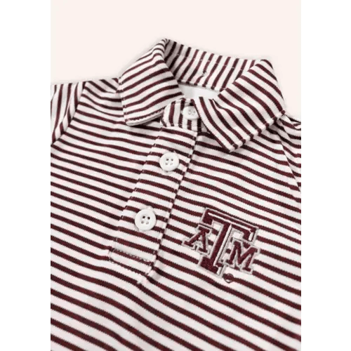 Texas A&M Infant Striped Bodysuit Polo