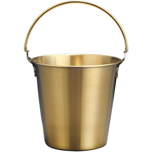 Stainless Steel Bucket, Seamless Bucket for Many Home Tasks, Metal Ice Buckets for Parties, Champagne, Home Decor, Table Centerpieces, Wedding Decorations (Gold)