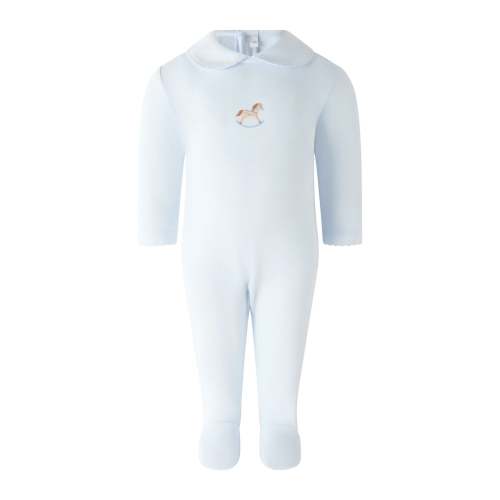 Rachel Riley Pima Blue Rocking Horse Footie