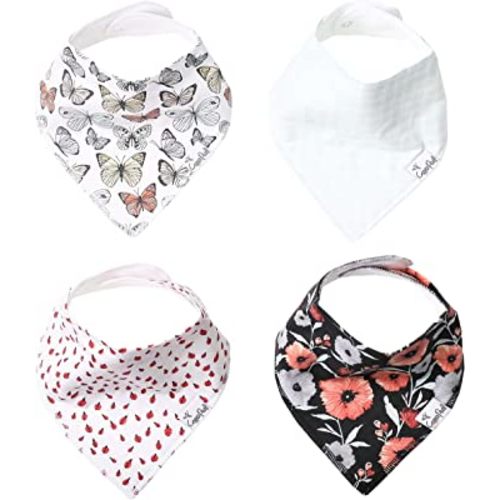 Copper Pearl Baby Bandana Drool Bibs for Drooling and Teething 4 Pack Gift Set “Dot