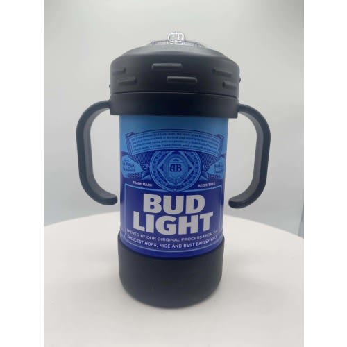 Adult Themed Insulated Sippy Cup Full Wrap UV Printed Color Beer Inspired Bud light