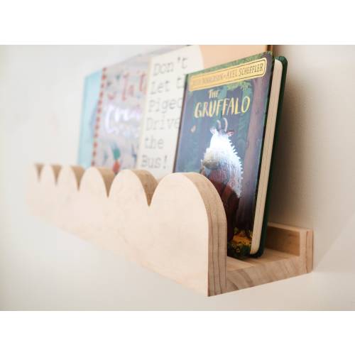 Wall Scallop shelf - Wooden scalloped bookshelf, Arch Bookshelf, Picture Ledge, Gift for New Mum, Nursery Book Shelves, Floating bookshelves