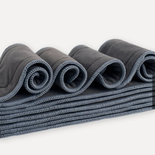 5 Layer Charcoal & Microfiber Inserts - 10 Pack with Snaps