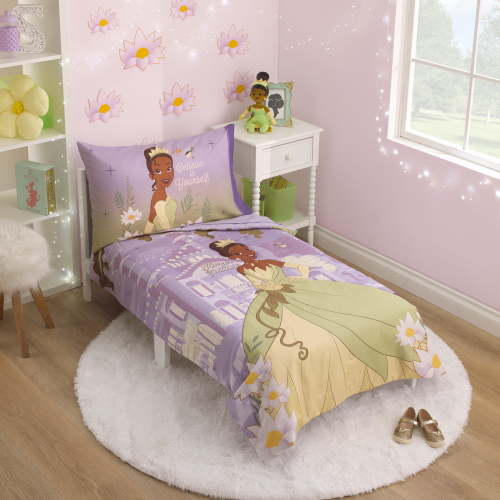 Disney Tiana Create Your World 4 Piece Toddler Bedding Set, Toddler Girl