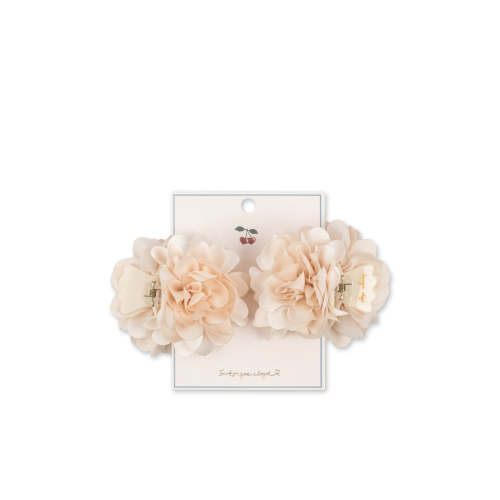 2 PACK FLOWER HAIR CLIP - eggnog