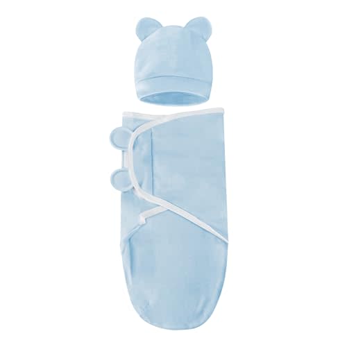 Baby Swaddle Sleep Sacks with Hats for 0-3 Months Baby Swaddle Blanket Wrap Newborn Swaddles Sack for Baby Boy Girl
