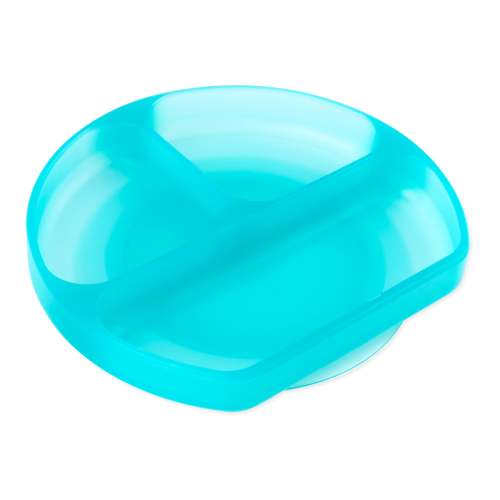 Bumkins Silicone Divided Grip Dish with Suction Base - Aqua Jelly