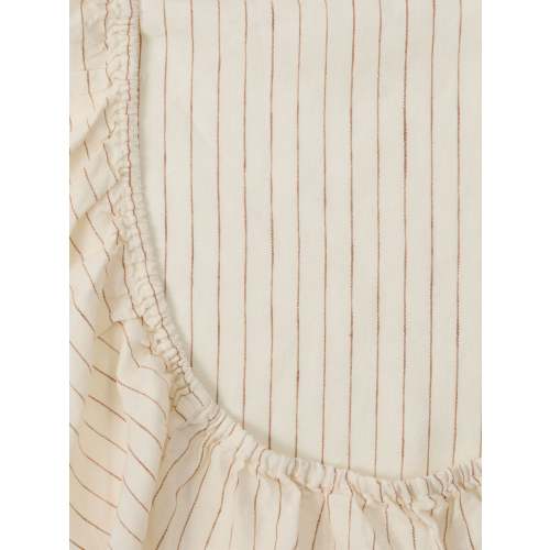 Linen Bassinet Sheet - Ginger Striped
