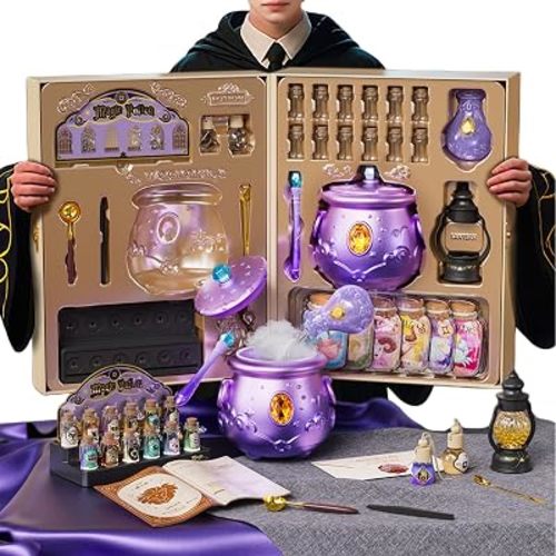Deluxe Potion Kits for Kids-Lights, Sounds & Mist Magic Mix Cauldron, 12 Zodiac Girl Potion Making kit, Premium Girls Toys & Birthday Gifts for 10-12