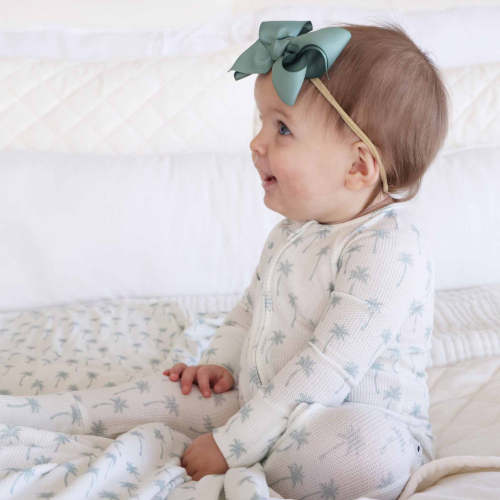 Preppy Palms Bamboo Waffle Convertible Zip Romper