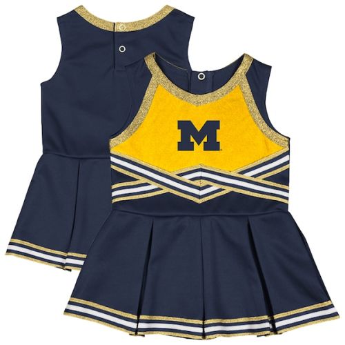 Michigan Wolverines Colosseum Girls Infant Lollipop Park Cheer Dress - Navy
