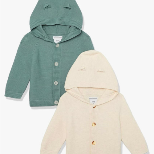 Amazon Essentials Unisex Babies' Hooded Sweater, Pack of 2