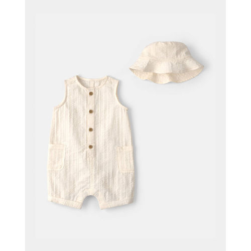 Baby Solid Romper - Ivory | Carter’s Oshkosh Canada