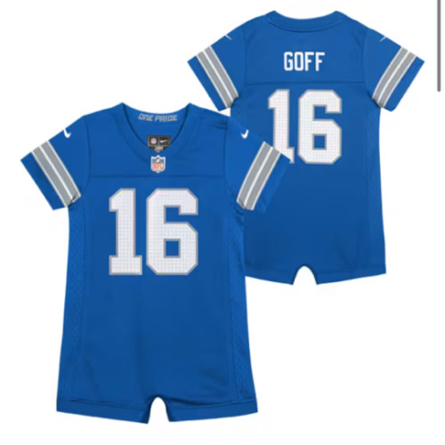 Detroit Lions Jared Goff Baby Home Replica Romper BLUE Nike Football Jersey - 133420016