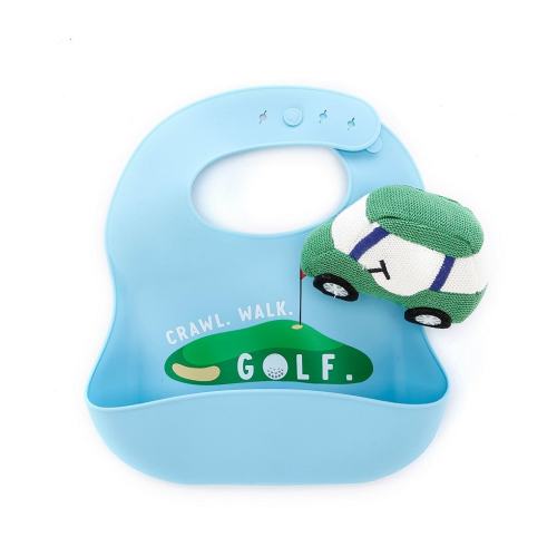Mud Pie Baby Golf Silicon Bib & Rattle Set