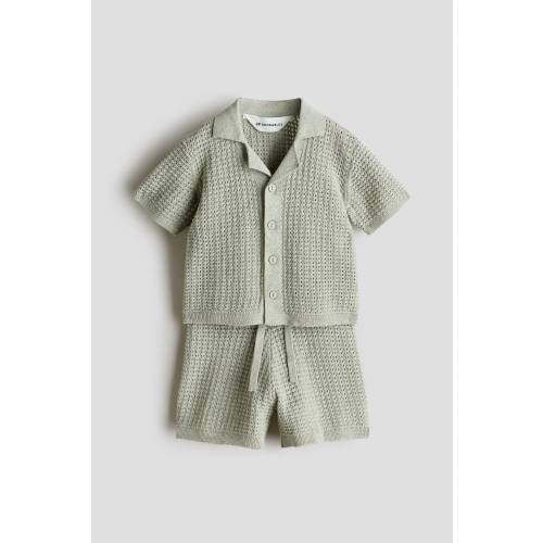 2-PIECE POINTELLE-KNIT COTTON SET