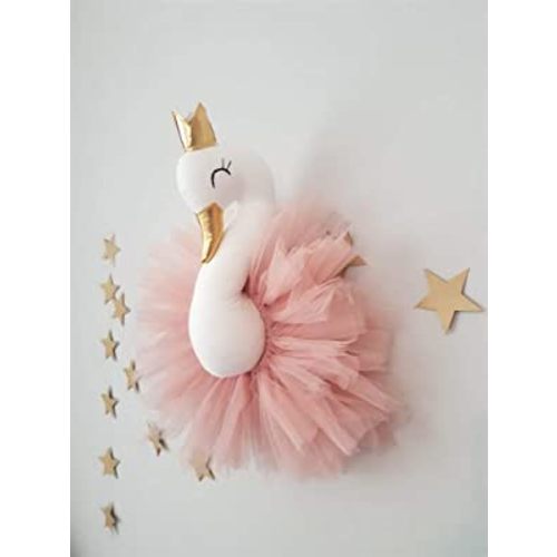 Myshop Swan Head for Princess Nursery Kids Room Decor Wall Decor Taxidermy Swan Head Nursery Decor Swan Nursery Decor Wall Mount Stuffed Plush Animal Head