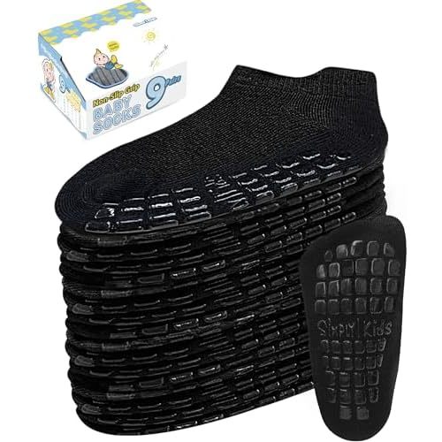 Simply Kids Baby Non-Slip Ankle Socks – Superior Grip, Soft Cotton, for Active Toddler Girls & Boys (Ages 0-7)