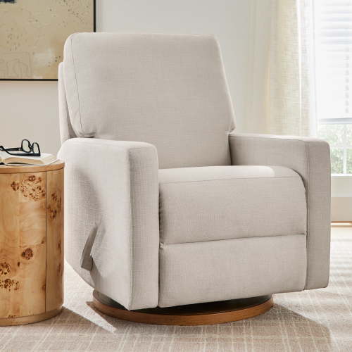 Better Homes & Gardens Modern Farmhouse Swivel Glider Recliner, Cream Linen