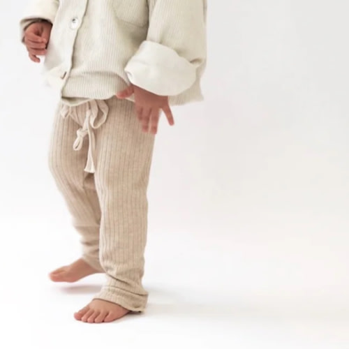 Oat Ribbed Knit Leggings