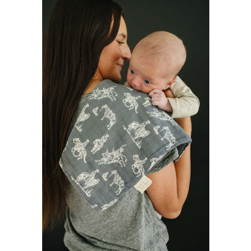 Mebie Baby Wild West Muslin Burp Cloth, 100% Cotton, Baby Essentials, Rodeo Collection Default Title