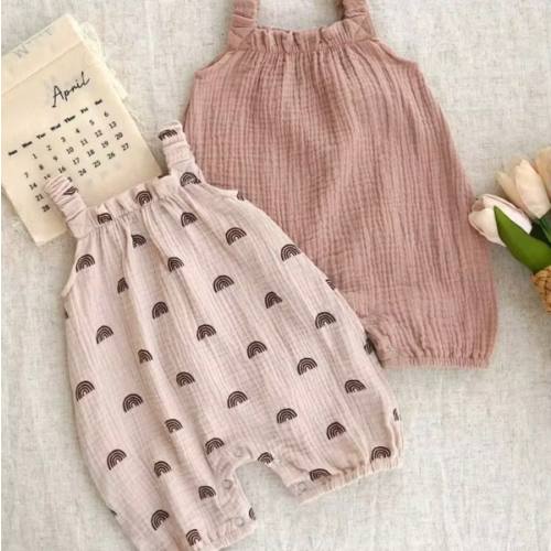 2pcs/Pack Baby GirlRainbow Print Sleeveless Romper, Cute Summer Outfit for Sale Australia| New Collection Online| SHEIN Australia