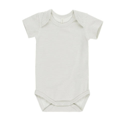 Quincy Mae - Short-Sleeve Bodysuit in Blue Stripes