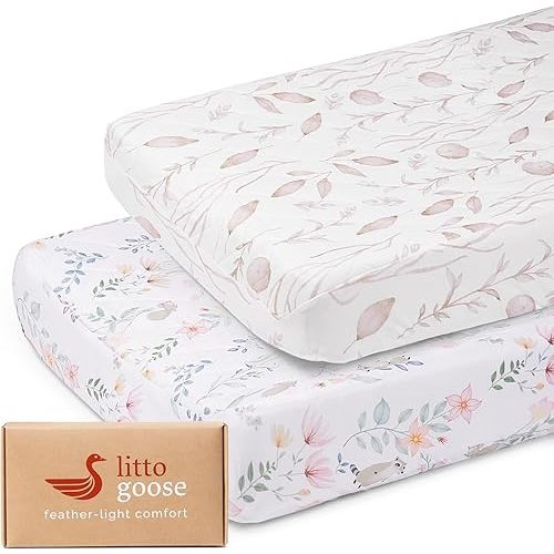 Quilted Changing Table Cover (2-Pack) Fitted Diaper Changing Pad Cover, Soft Breathable Ideal for Boys Girls (2-Pack)