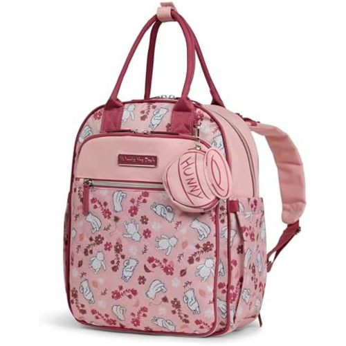 Disney Diaper Bag Backpack with Changing Pad Winnie the Pooh – 16” Nylon Baby Bag for Parents, Insulated Bottle Holders, Multiple Storage Pockets