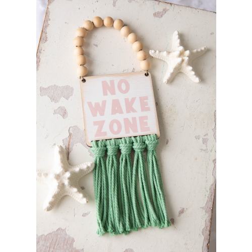 No Wake Zone Nursery Sign, Coastal Macrame Decor