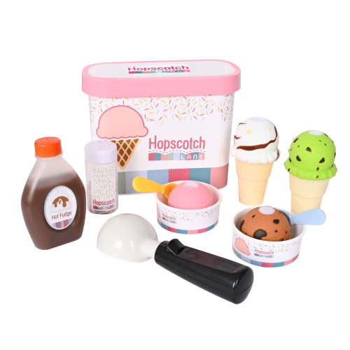 Hopscotch Lane Sweet Treats Ice Cream 15 Piece Set – Dessert Set & Doll Clothing for Children Ages 3+