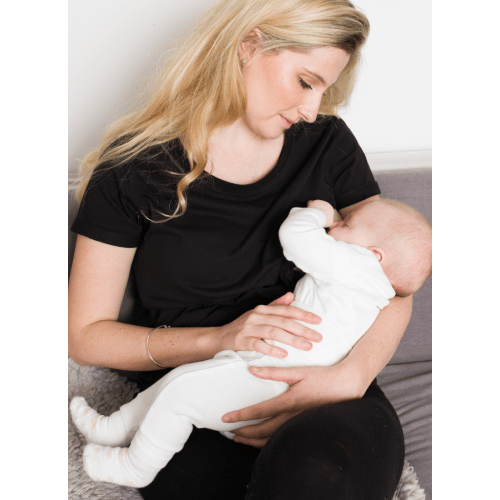 PLAIN BLACK Breastfeeding T-shirt - The Milky Tee Company
