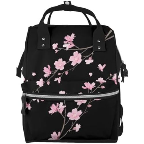 Diaper Bag Backpack For Moms And Dads Waterproof Baby Changing Backpack With Changing Pad, Insulated Bottle Holders & Large Capacity Multi-Function Travel Baby Bag Flower