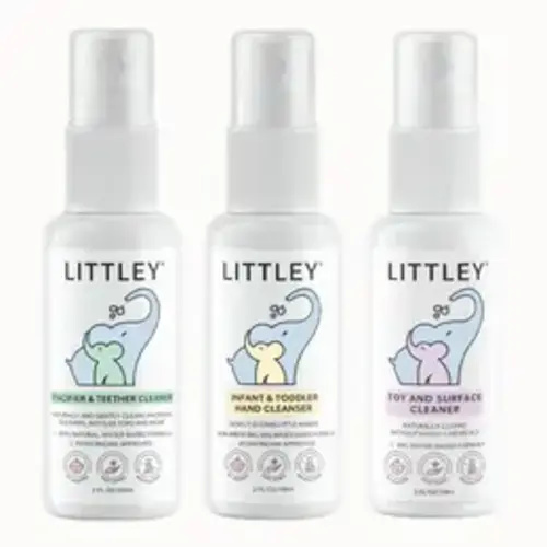 Littley introductory sample pack | 2oz pacifier & teether cleaner, hand cleanser, toy & surface cleaner spray | baby essentials 3-pack Nursery Newborn - TikTok Shop