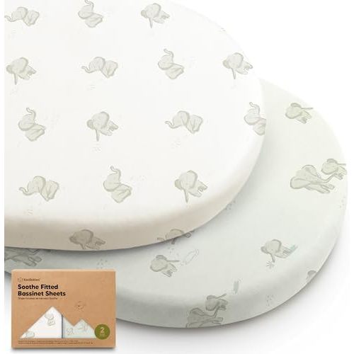 2-pk Organic Baby Bassinet Sheets Boys, Girls, Bassinet Fitted Sheet (Elly)