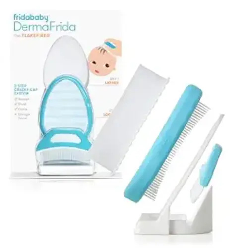 Frida Baby The 3-Step Cradle Cap System, DermaFrida FlakeFixer, White-Blue