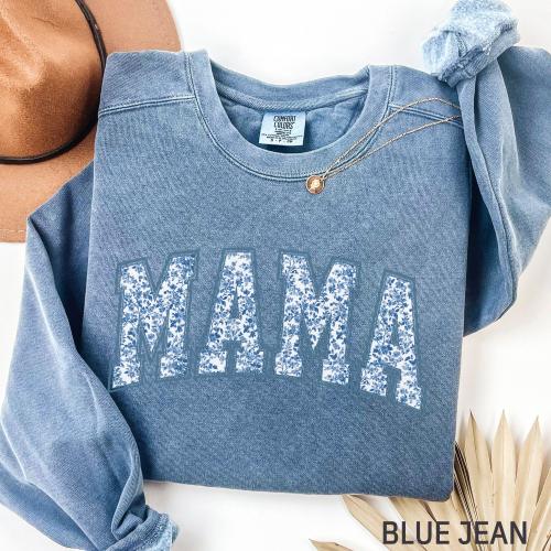 Comfort Colors® Mama Sweatshirt, Toile Floral Boy Mama Shirt, Pregnancy Announcement Boy, Mom Life Sweatshirt, Cute Mom Mothers Day Gift