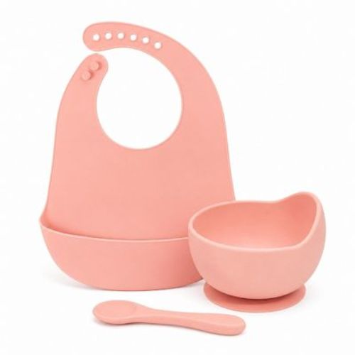 Lulyboo My First Meal Set – Silicone Baby Feeding Set with Suction Bowl, Bib & Spoon