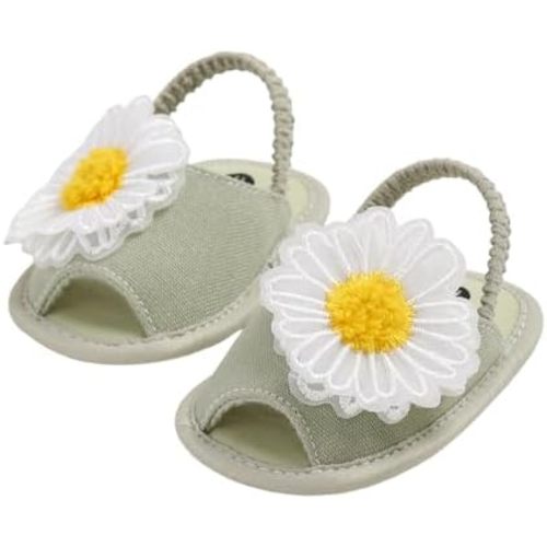 Baby Girl Sandals Flower Bowknot Soft Sole Anti Slip Rubber Wedding Dress Flats Toddler First Walking Shoes