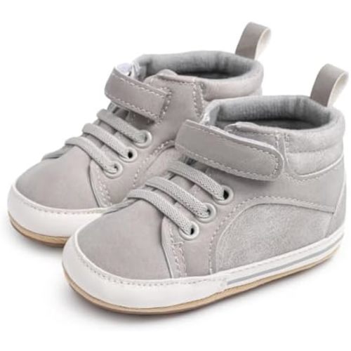 CENCIRILY Baby Boys Girls High Top Sneakers Soft Soles Anti Skid Infant Ankle Shoes Toddler Prewalker First Walking Crib Shoes