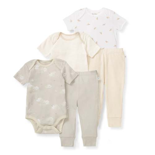 Limestone Organic Short Sleeve Bodysuit & Pant Pack of 5 – Burt's Bees Baby
