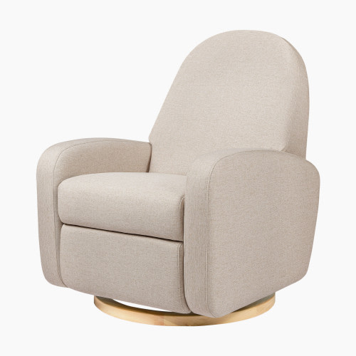 babyletto Nami Glider Recliner - Performance Beach Eco-Weave With Light Wood Base