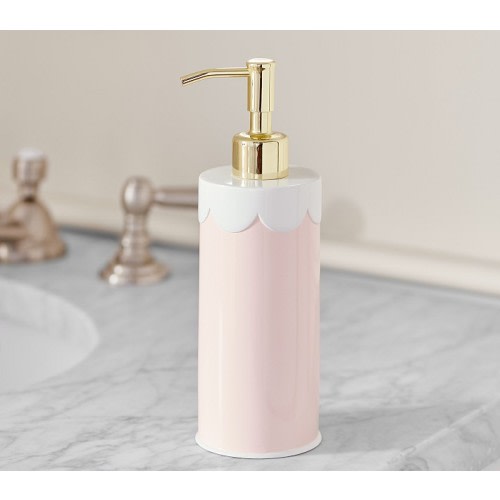 Pink Scalloped Bath Soap Dispenser