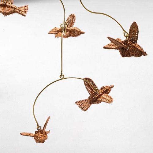Rattan Flying Bird Mobile