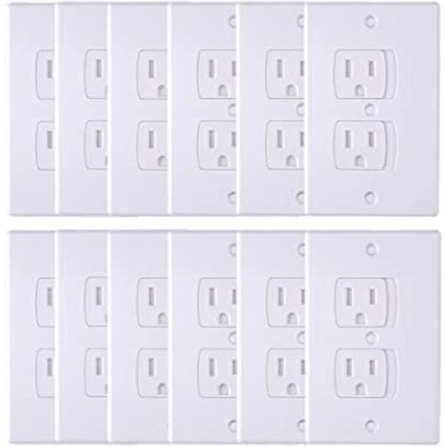 AUSTOR 12 Pack Baby Safety Electric Outlet Covers Baby Safety Self Closing Wall Socket Plugs Plate Alternate for Child Proofing