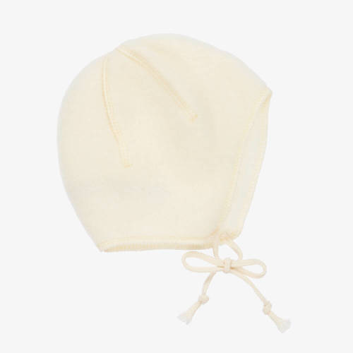 Joha - Ivory Merino Wool Fleece Baby Bonnet | Childrensalon