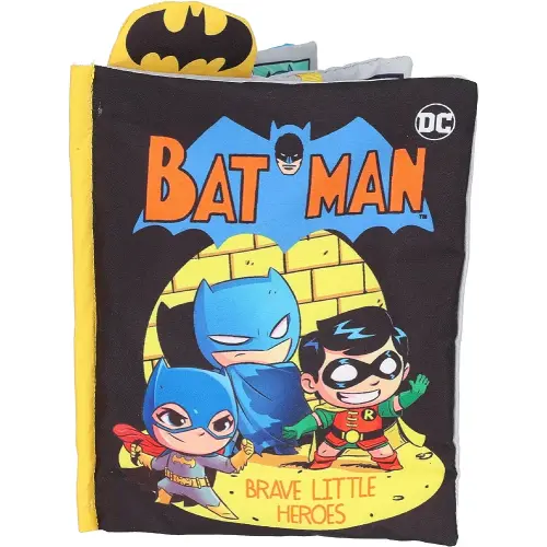 My First Comic Soft Book - Kids Preferred DC Comics The Batman Brave Little Heros Baby Crinkle Soft Sensory Book with Soft Fabric for Babies, 6.25x9 Inch