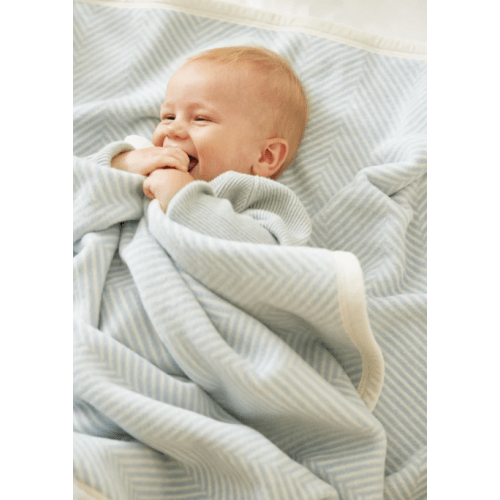 Harborview Herringbone Sky Mini Blanket