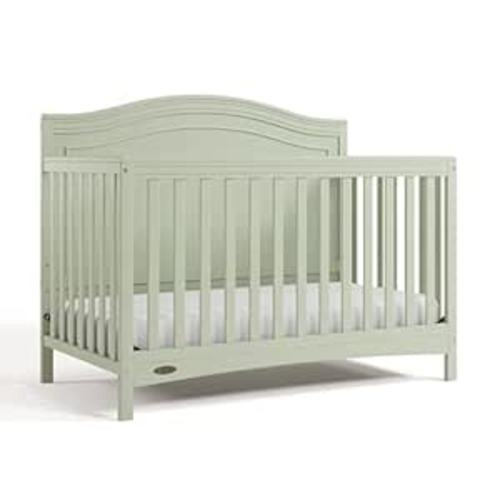 Graco Paris 4-in-1 Convertible Crib – GREENGUARD Gold Certified, Converts to Toddler Bed and Daybed, Fits Standard Full-Size Crib Mattress, Adjustable Mattress Support Base (Sage)
